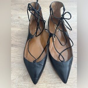 Aquazzara Elegant Black Lace-Up Women's Shoes 37